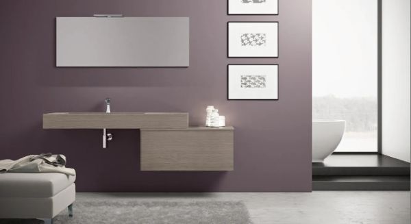 Mobili bagno con mobile di legno