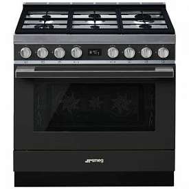 SMEG CPF9GMAN CUCINA SERIE PORTOFINO PIANO 6 FUOCHI FORNO TERMOVENTILATO COLORE ANTRACITE cod. CPF9GMAN