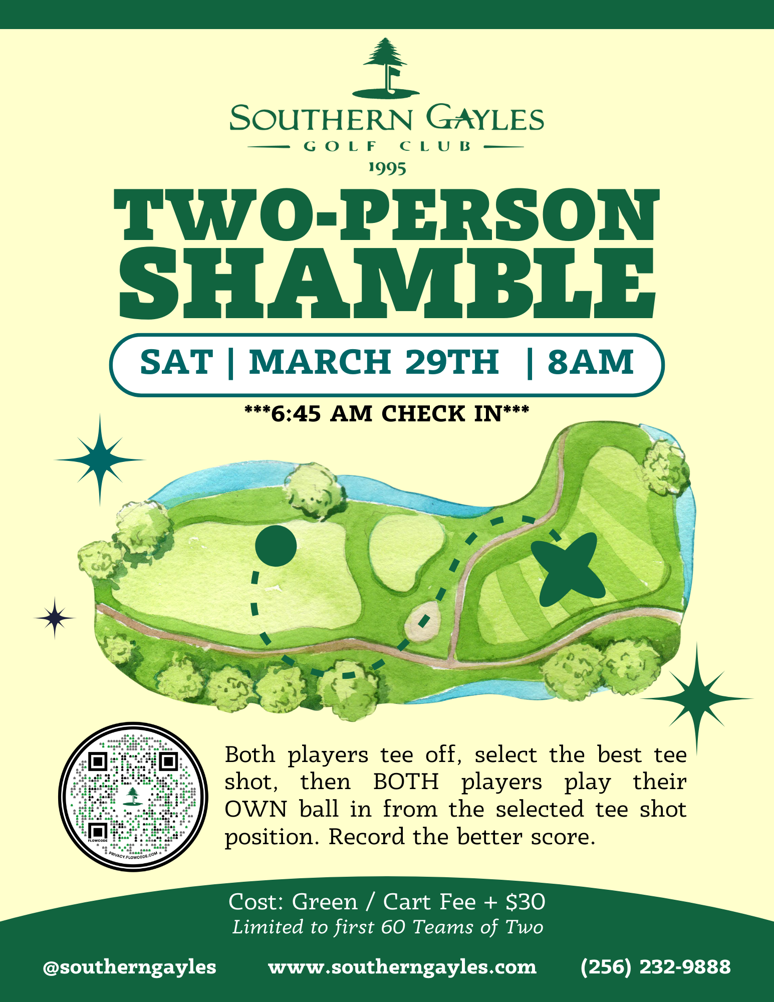 A poster for a two-person shamble on march 29th