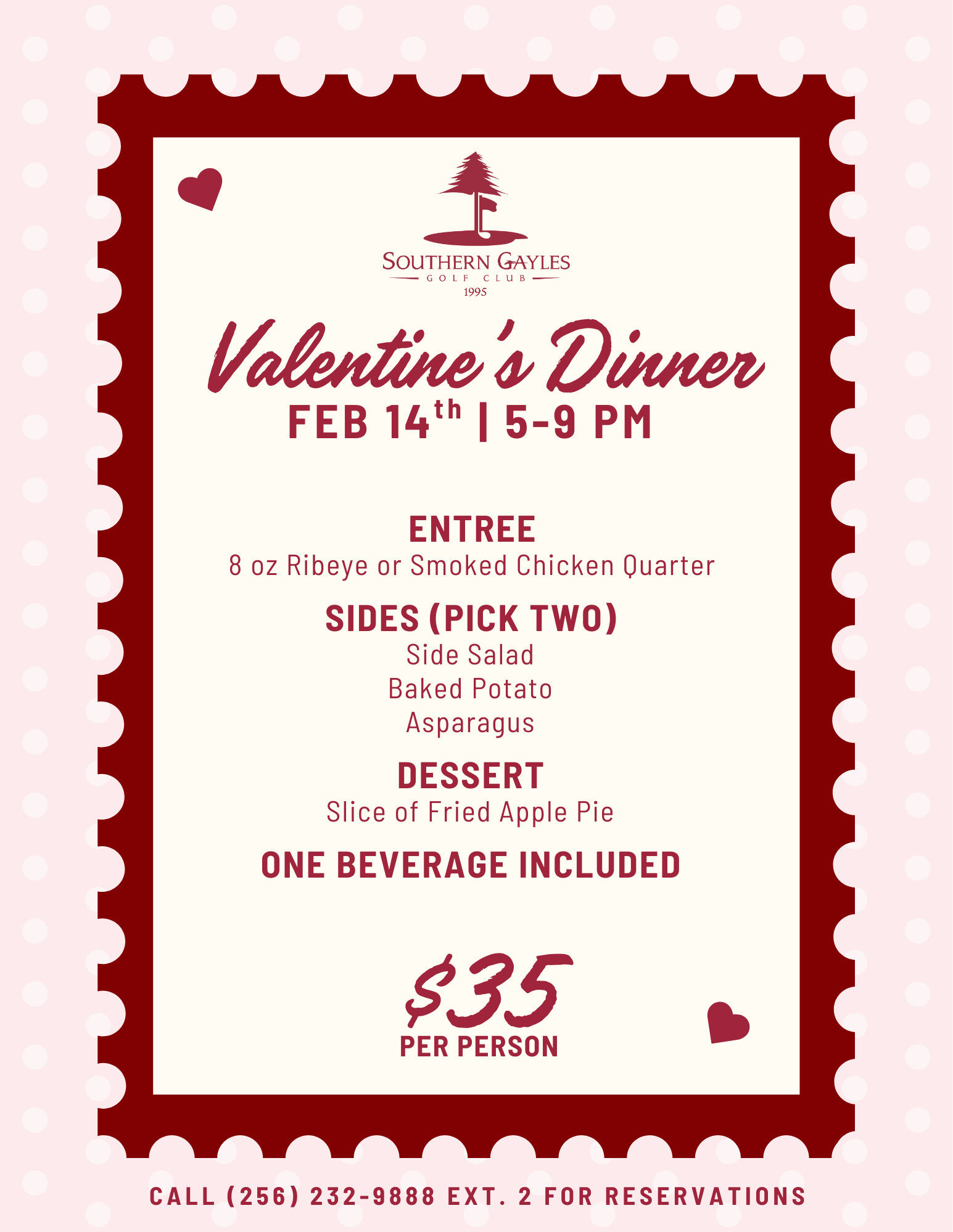 Holiday dinner flyer: Southern Gardens, December 13