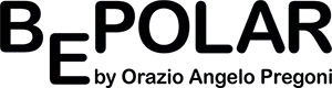 Logo BE.POLAR in nero con la scritta “by Orazio Angelo Pregoni” sotto.