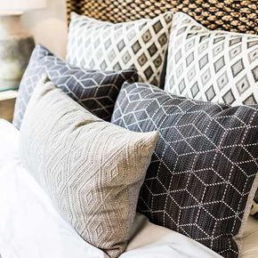 Bed Comforter with Decorative Pillows — Costa Mesa, CA — Newport Bedding