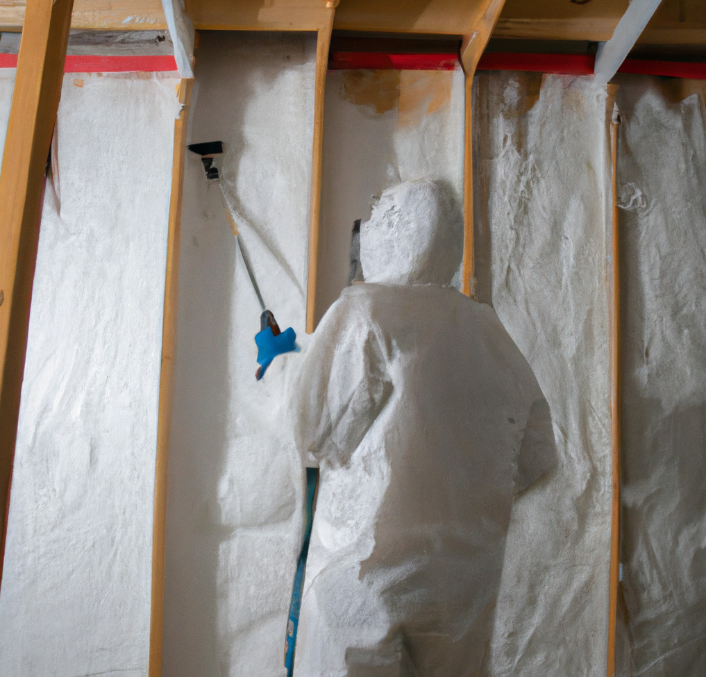 Insulating a wall with spray foam insulation