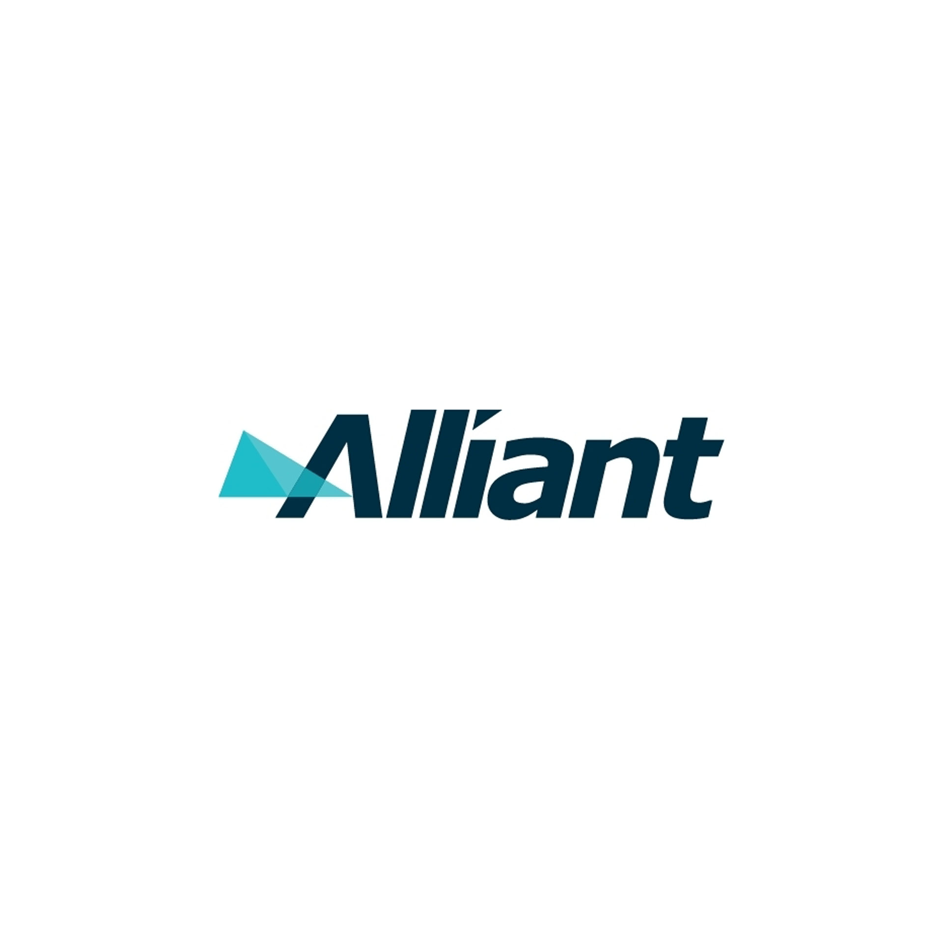 A logo for a company called alliant on a white background.