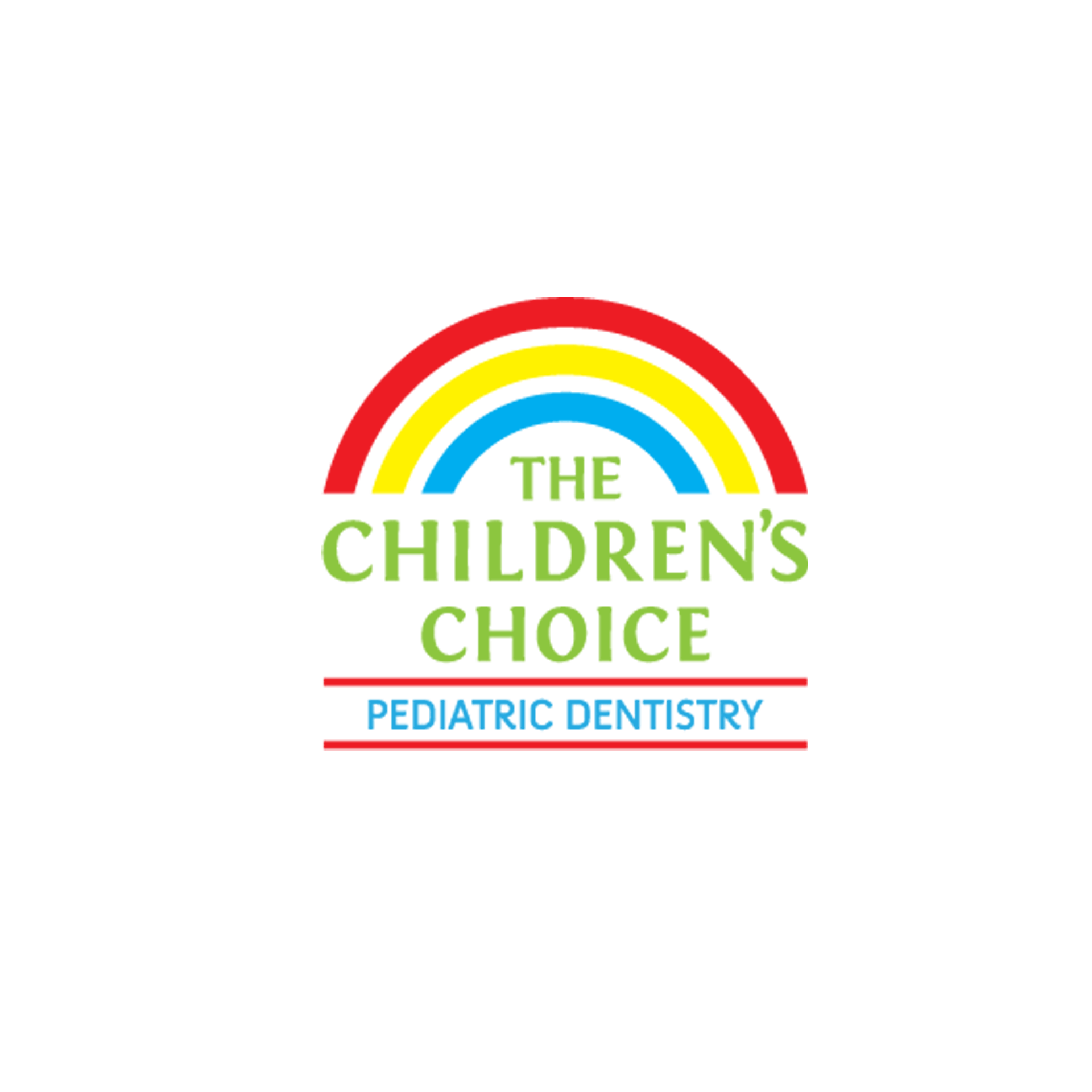 The children 's choice pediatric dentistry logo has a rainbow in the middle.