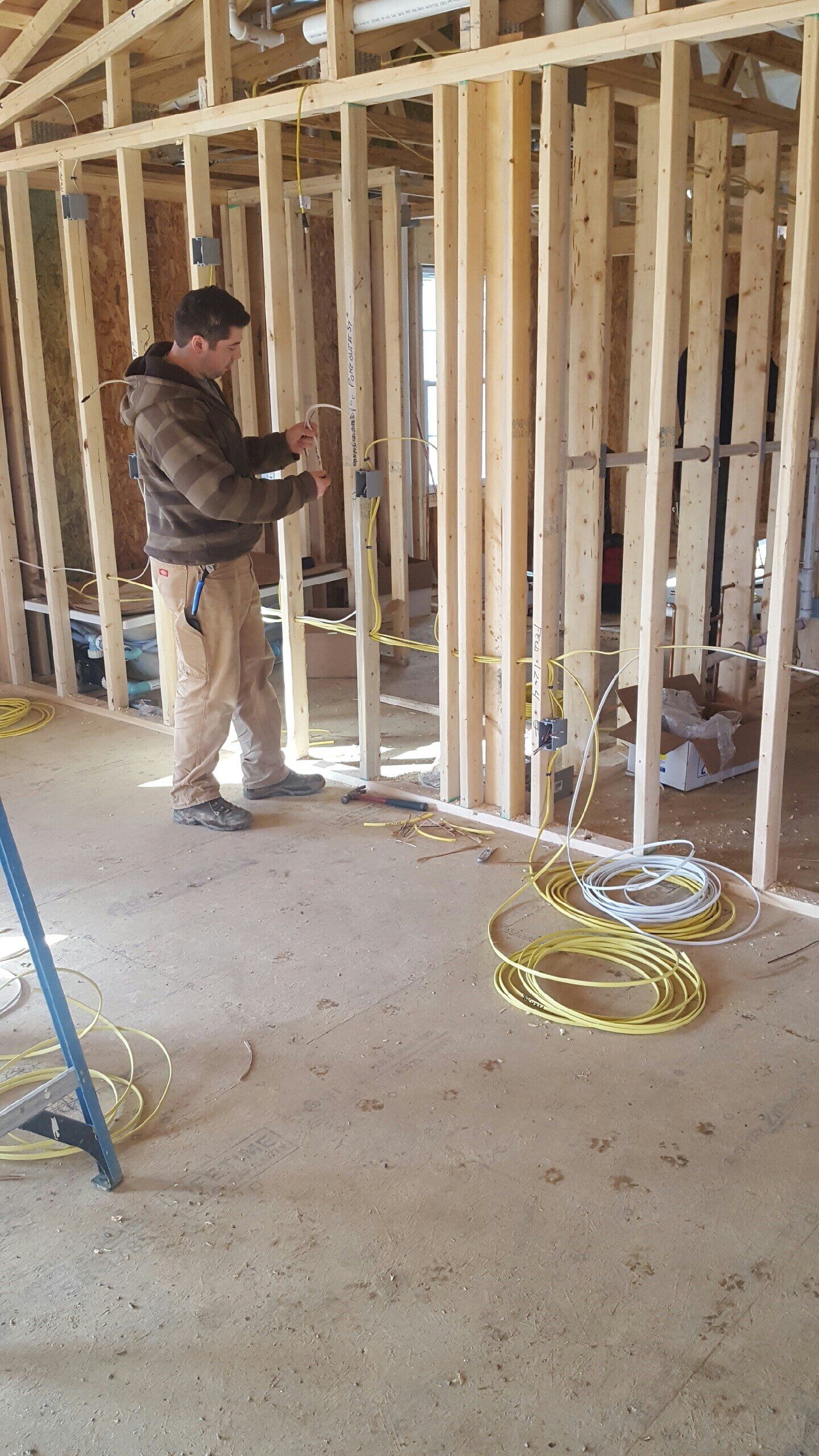 man fixing wire 2 — New Construction in Beaver, PA