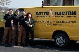 Gotto Electric in front of van in Coraopolis, PA