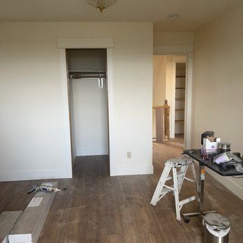 There is a ladder in the middle of the room.