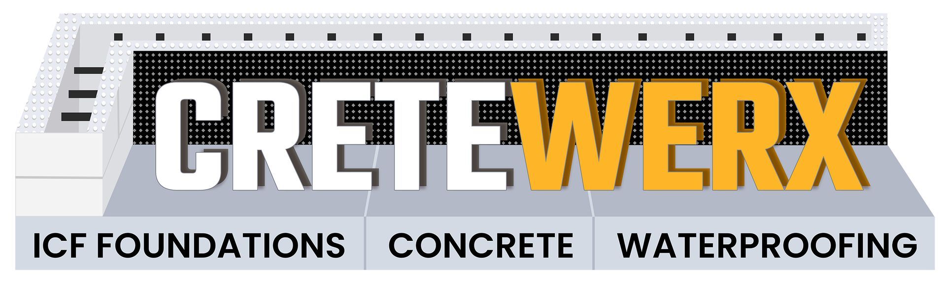 A logo for concrete waterproofing and foundations