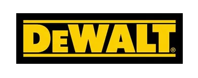 A black and yellow dewalt logo on a white background