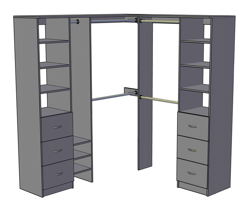 A shelf unit for custom built walk-in wardrobes in Berwick