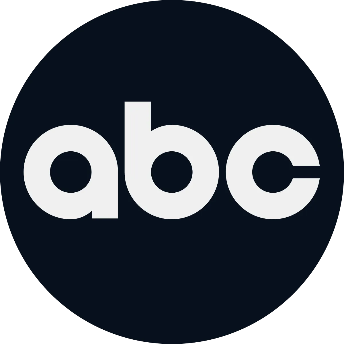 The abc logo is in a black circle on a white background