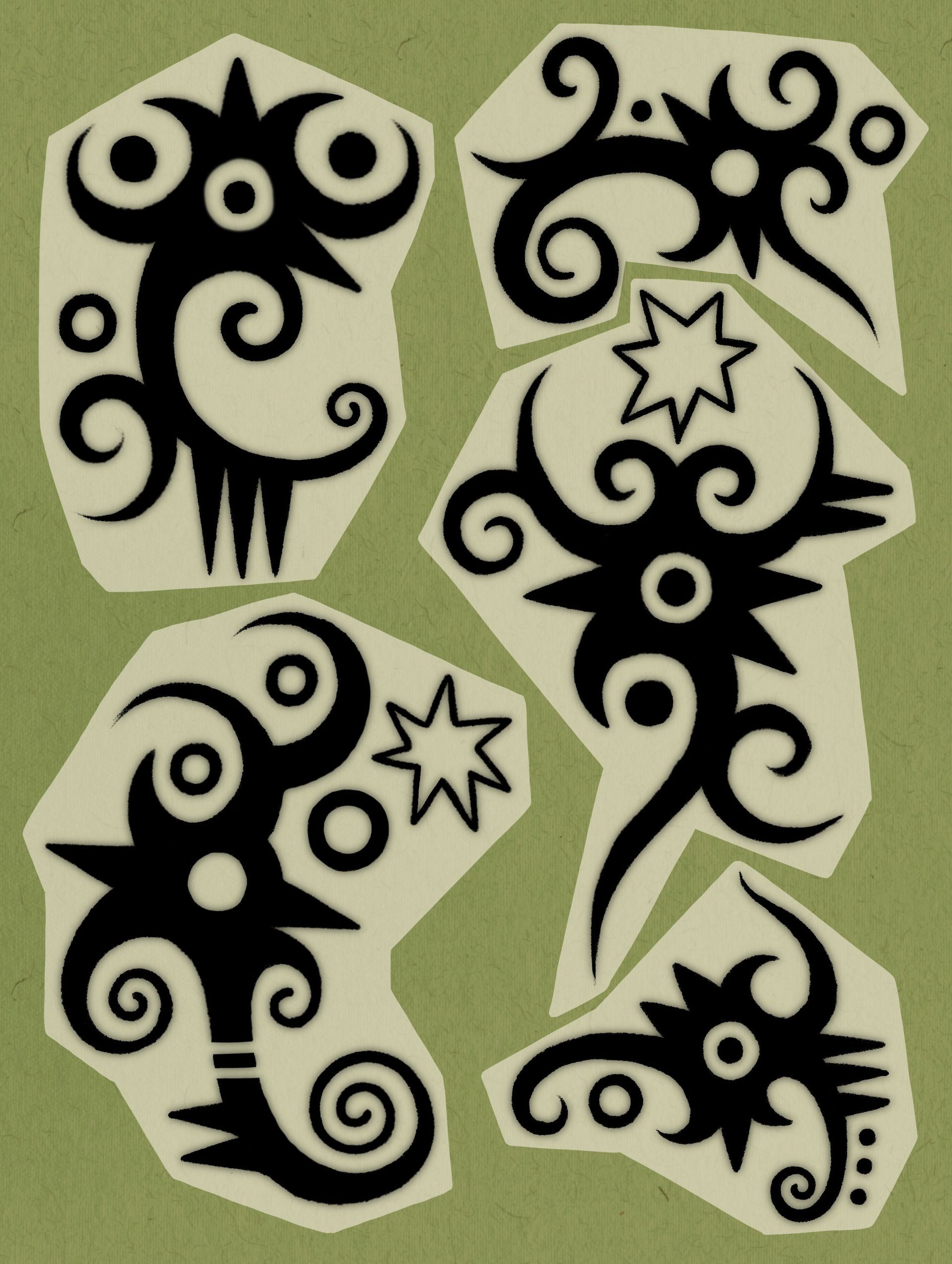 flash tattoos van Silke Sideways Tattoo Leeuwarden. Flashsheet flashwork flash design tatoeage ontwerpen. tribal tattoos