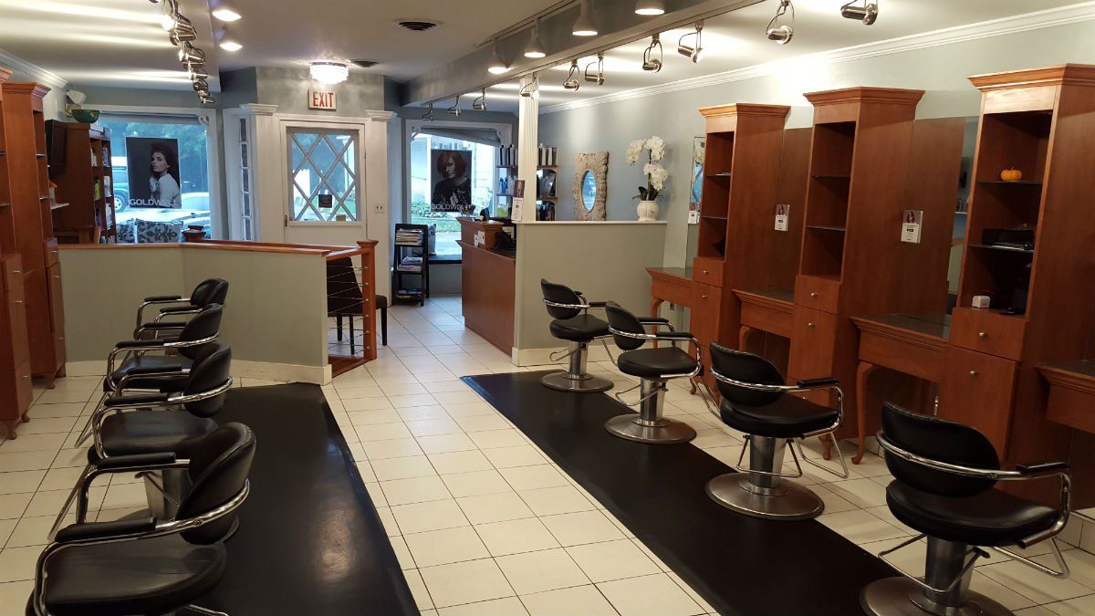 Hair Salon with Black Chair — Framingham, MA — Phillip De Palma Salon
