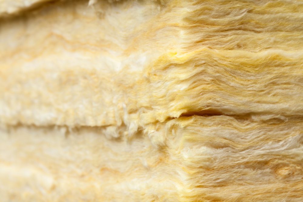 A close up of a piece of insulation on a wall.