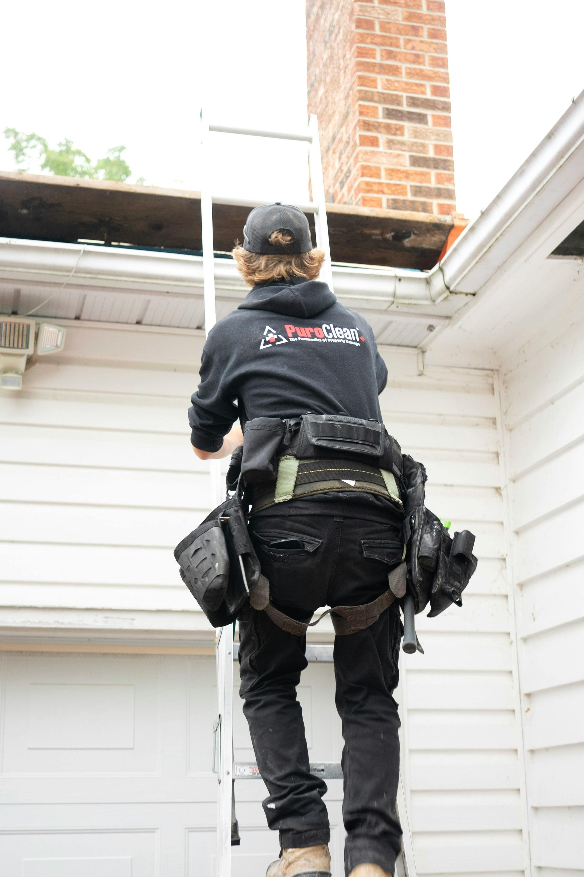 A profesisonal roofer fixing a roof
