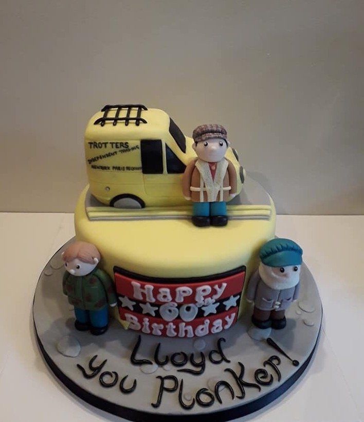 Only fools fondant cake with Del Boy and Albert created by A Cherry On Top, Isle of Wight.