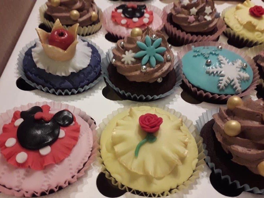 24 princess cupcakes with chocolate buttercream created by A Cherry On Top, Isle of Wight.