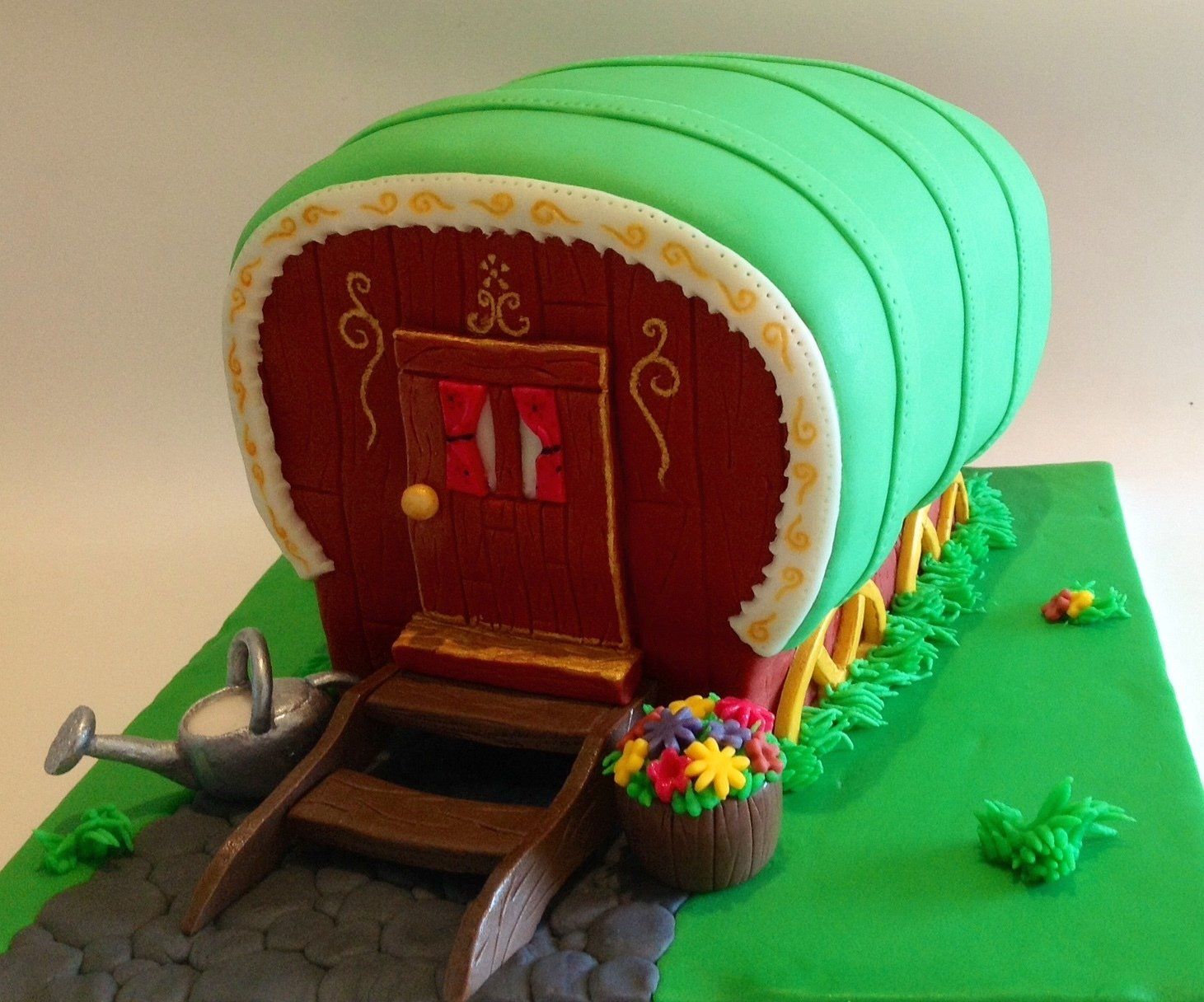 Caravan fondant celebration cake created by A Cherry On Top, Isle of Wight.