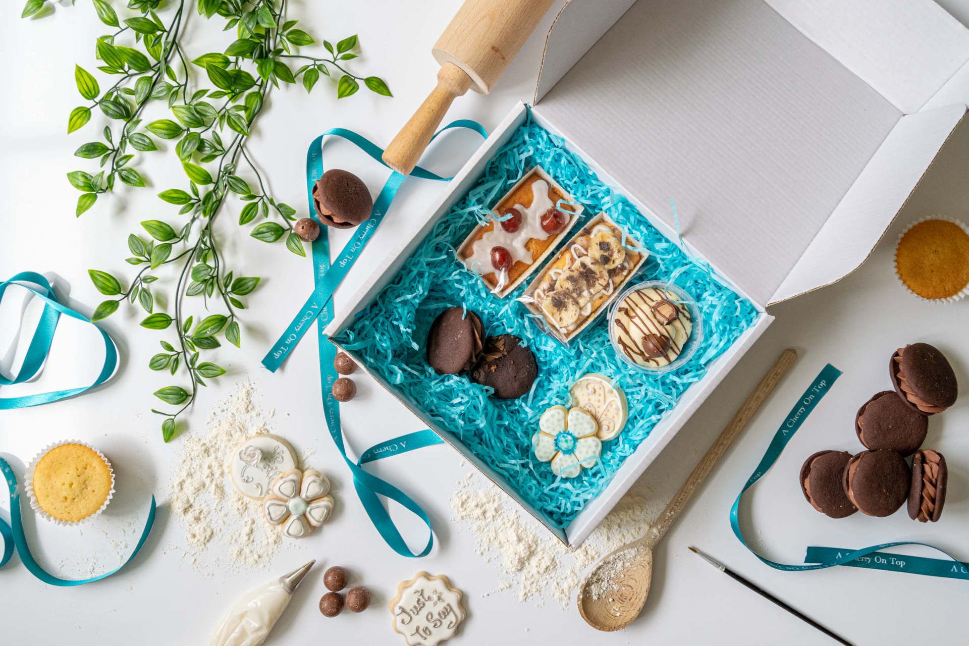 Luxury goodies gift box created by A Cherry On Top, Isle of Wight. Photo by MooksGoo