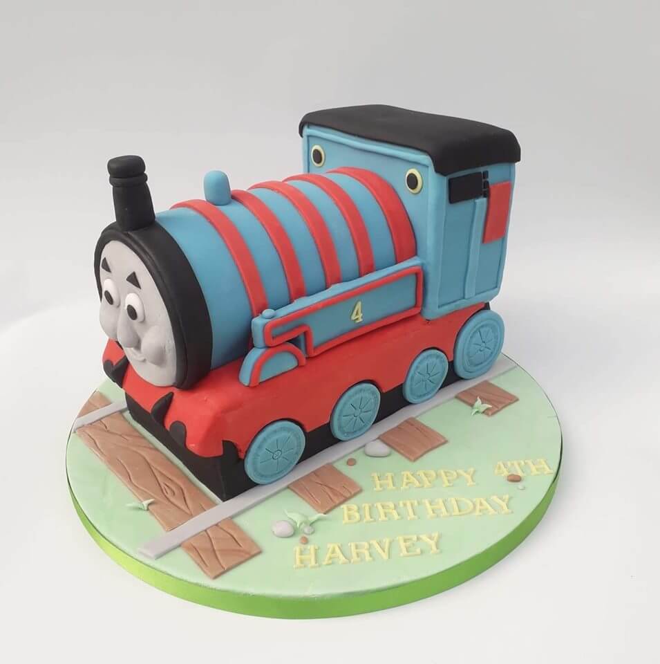 3D train cake created by A Cherry On Top, Isle of Wight.