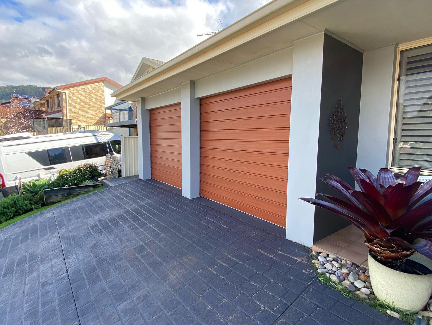 Wooden Twin Garage Doors — Garage Doors in Wollongong, NSW