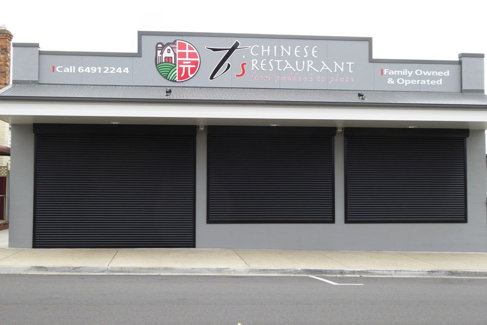 Closed Shutters Of Chinese Restaurant — Window Shutters in Wollongong, NSW