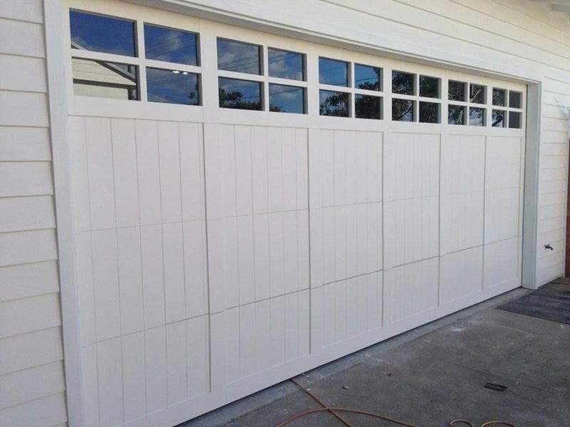 Carriage Panel With Pattern Windows — Custom Garage Doors in Wollongong, NSW