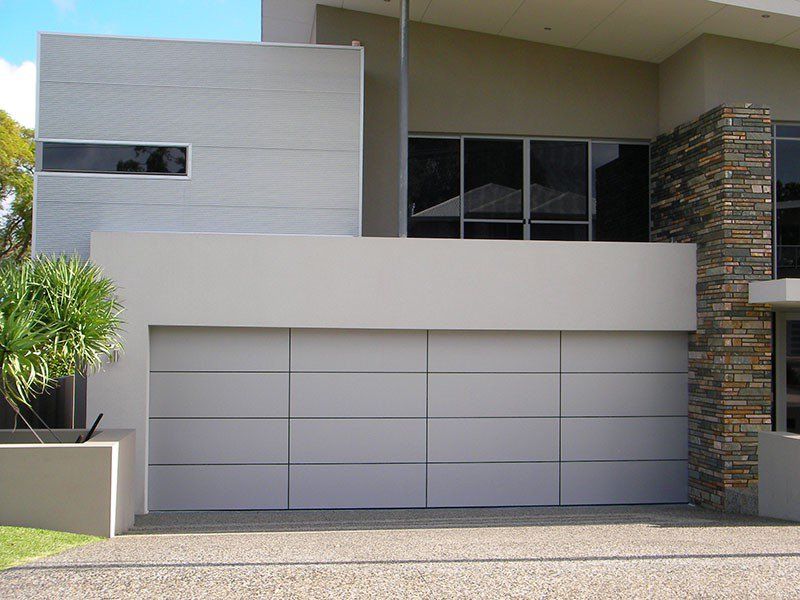 White Grid Garage Door — Garage Doors in Wollongong, NSW