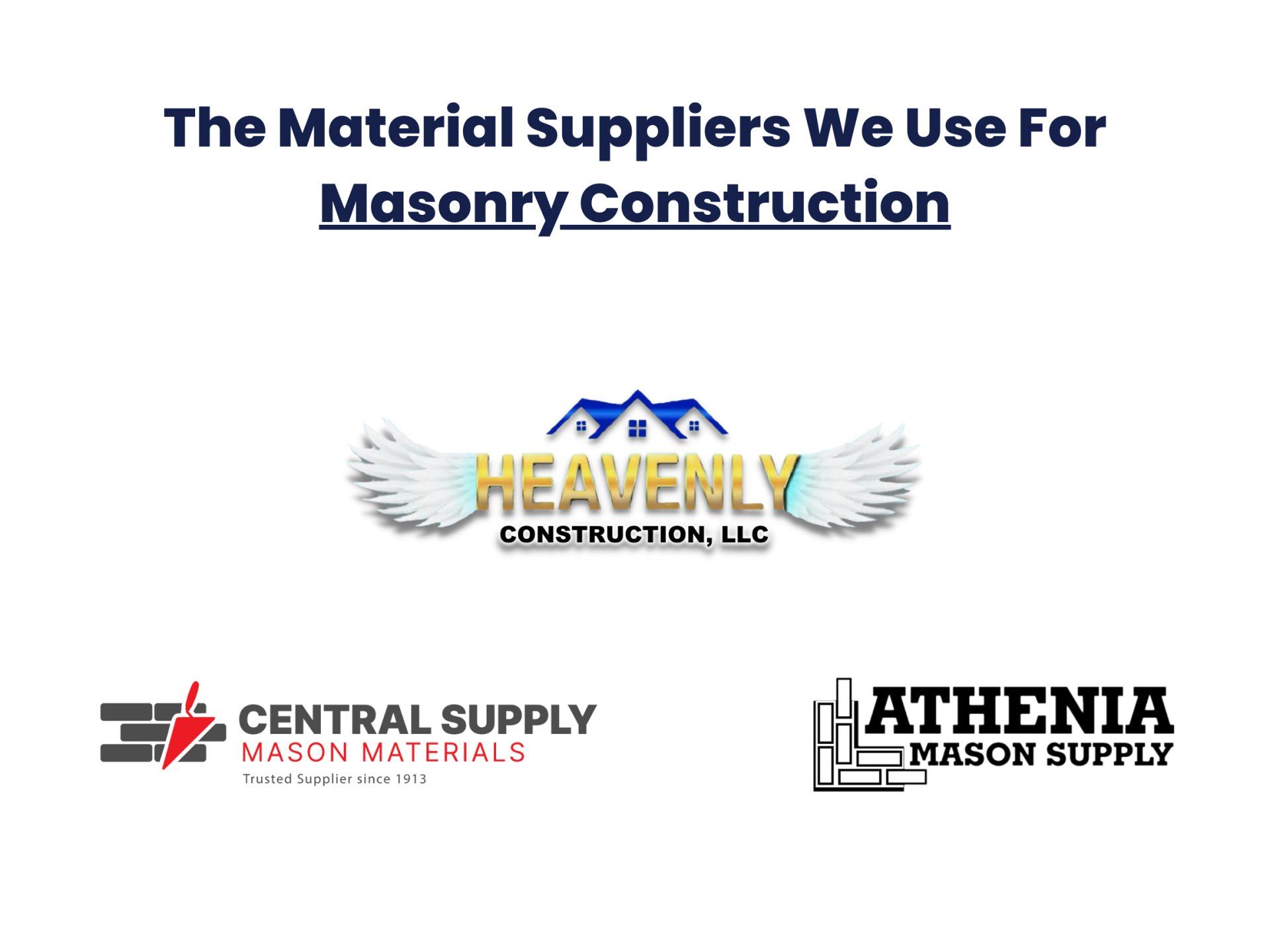 Central Supply Mason Materials and Athenia Mason Supply logos.