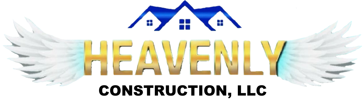 Logo for the roofing company  Heavenly Construction LLC.