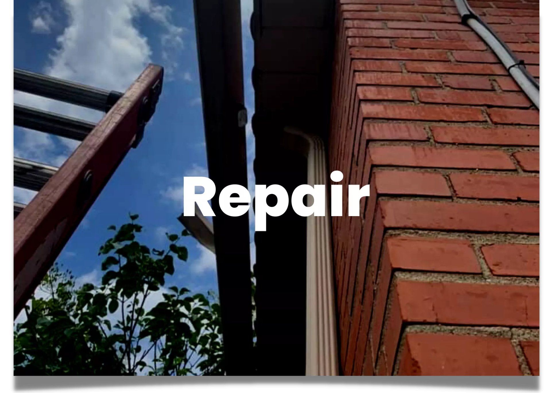 Gutter system that needs to be repaired due to sagging.