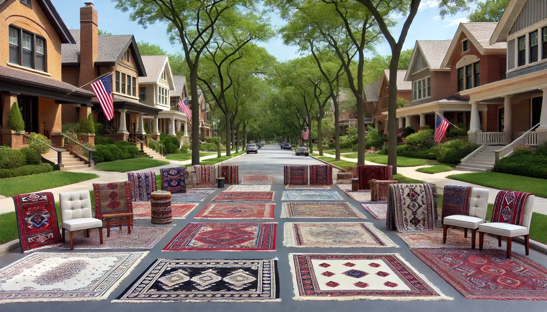 Types of materials most used in carpets in American families.