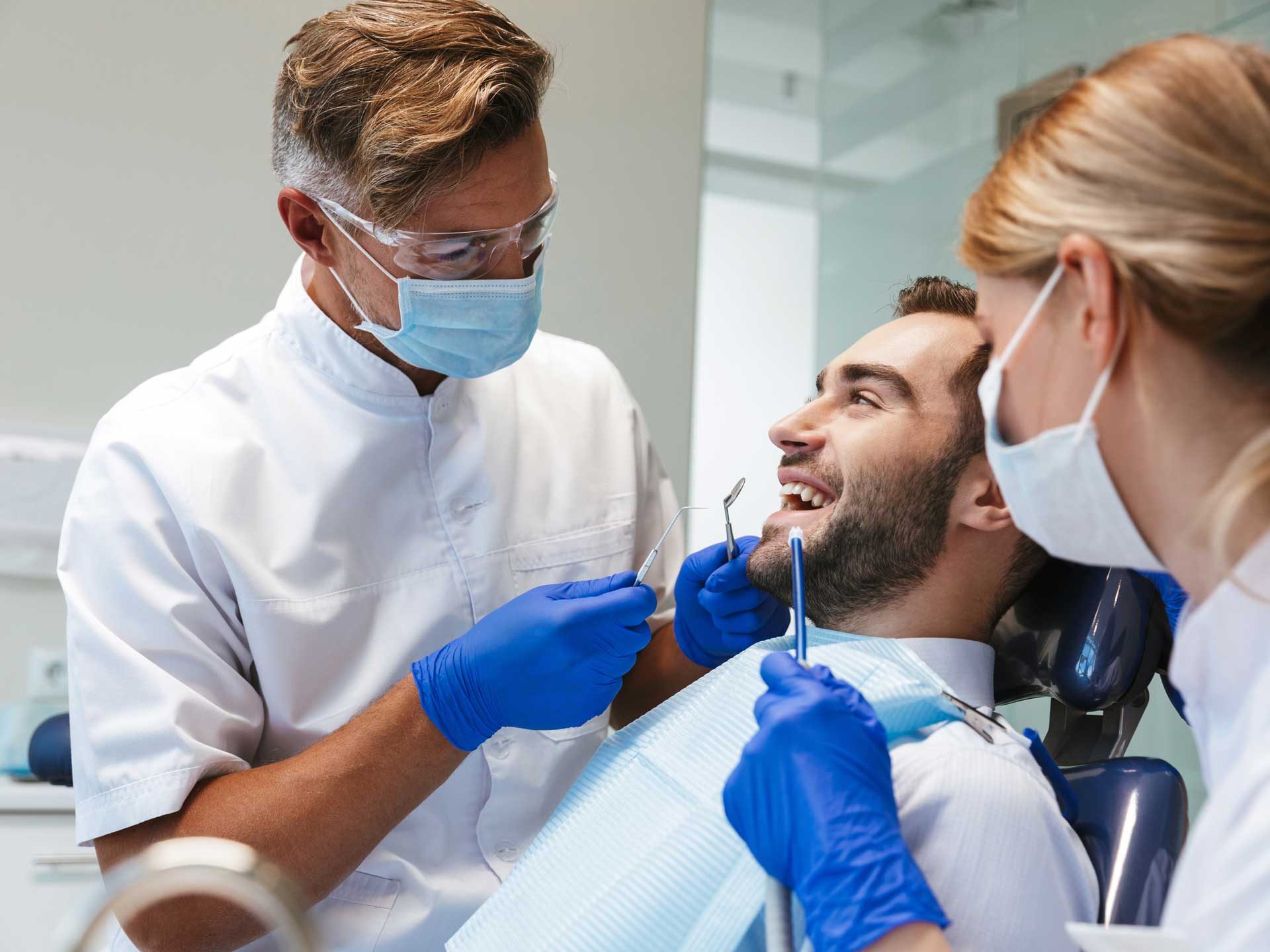 Dental team in action