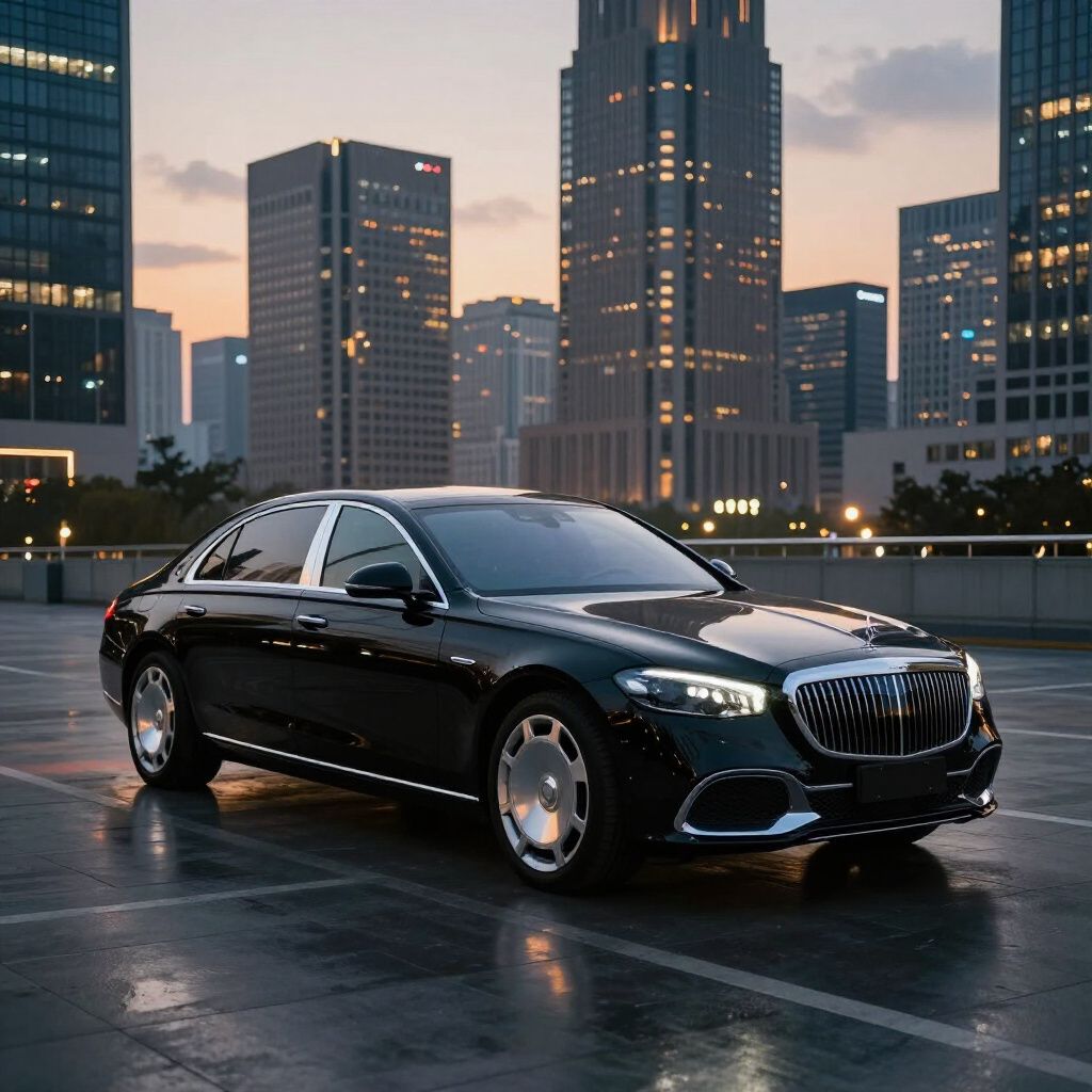 sedan on city street with nyc backdrop