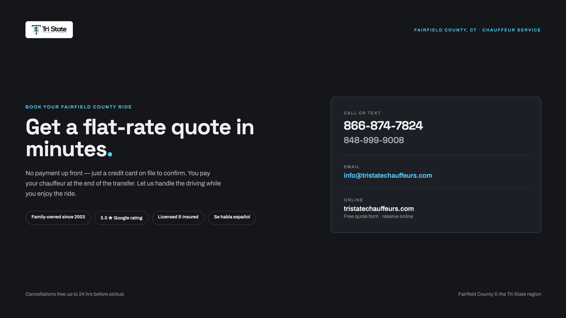 Book Tri-State Chauffeurs