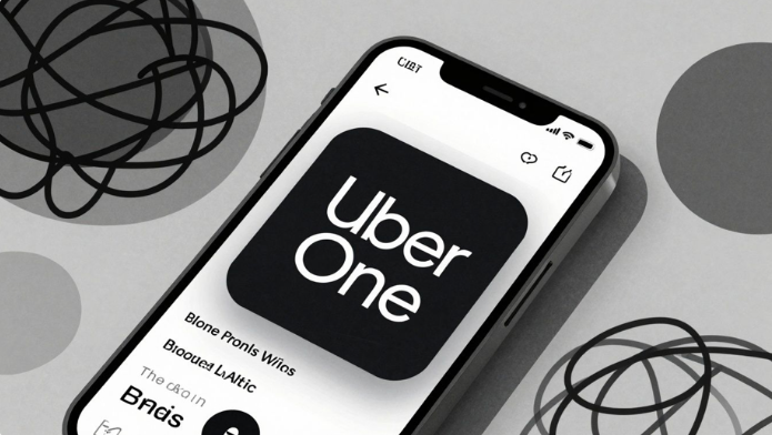 Uber One app interface with tangled lines suggesting subscription confusion