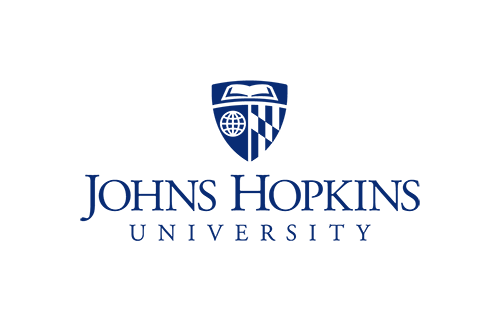 The johns hopkins university logo has a shield on it.