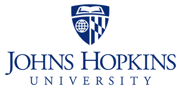 The johns hopkins university logo is blue and white