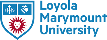 The logo for loyola marymount university has a lion on it