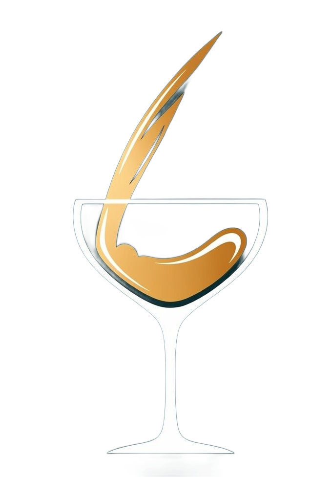 Wine being poured into a clear glass, gold liquid spilling.