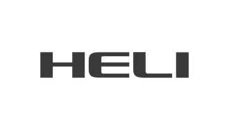 A black and white logo for heli on a white background.