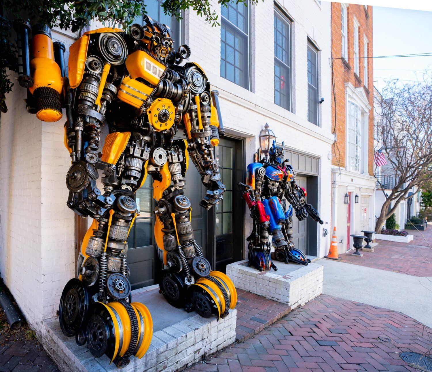 Two Huge Statues of Optimus Prime and Bumblebee of the Transformers in DC home must be removed