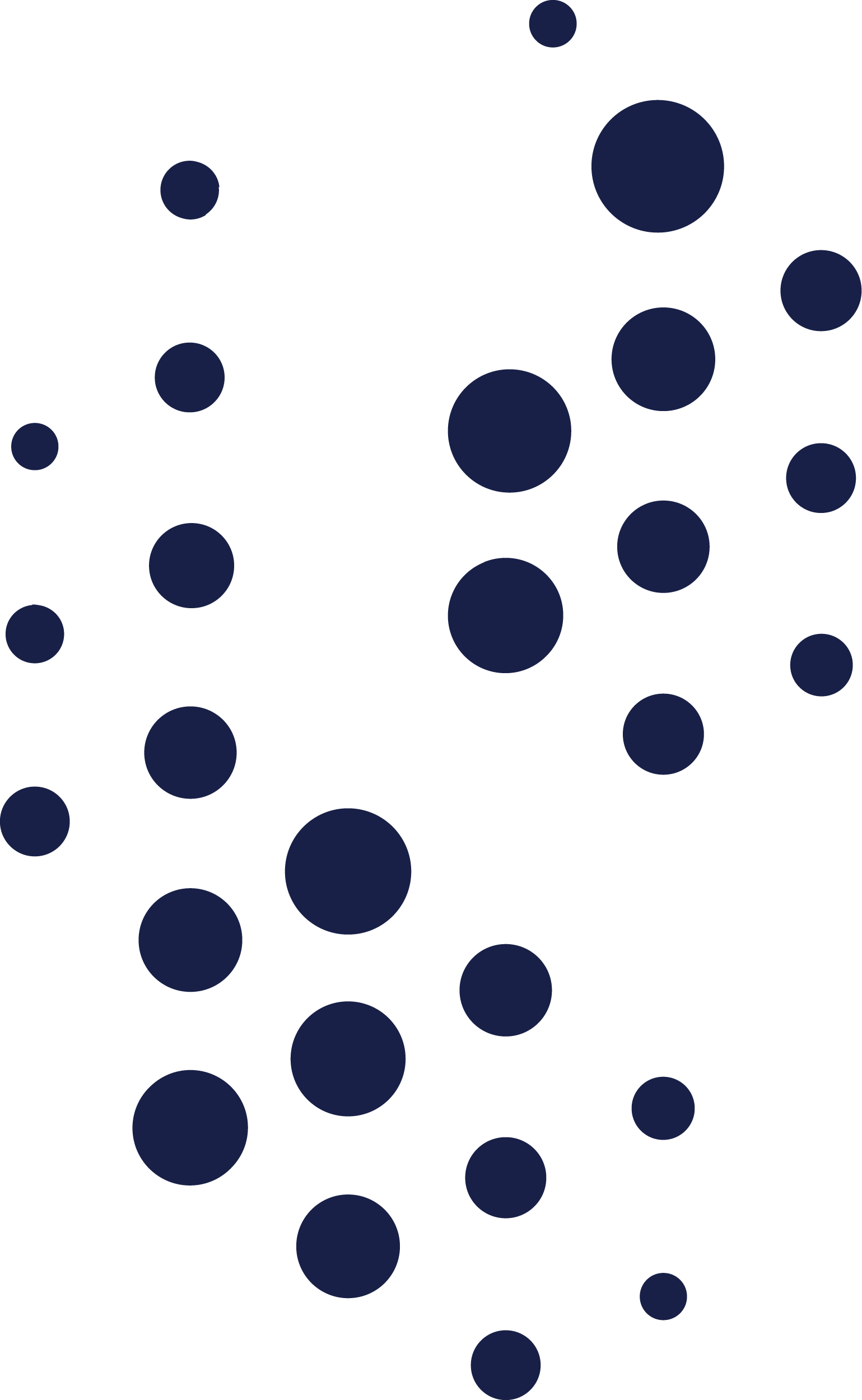 Dark blue dots arranged in two vertical columns.