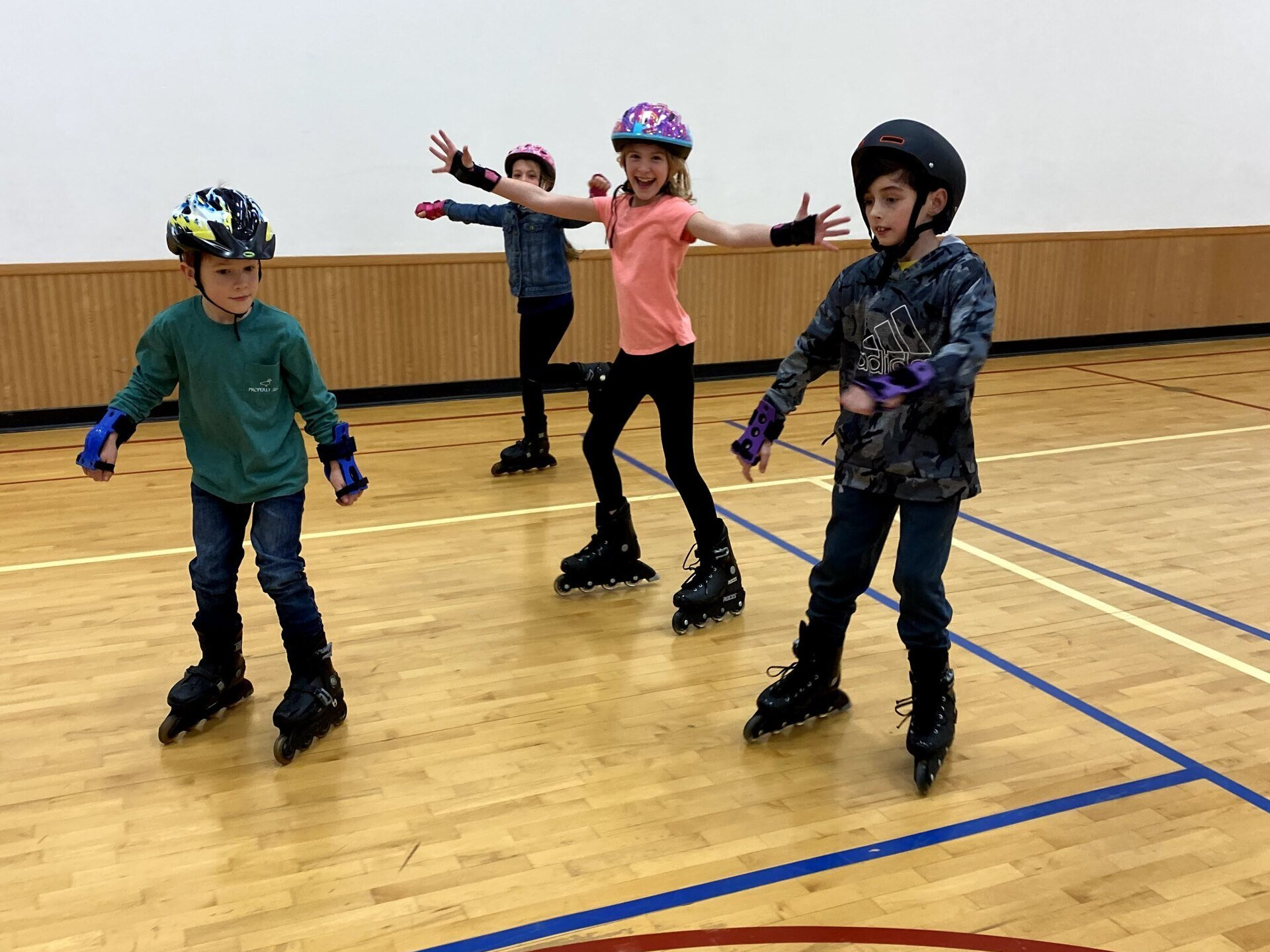 Montessori students skating