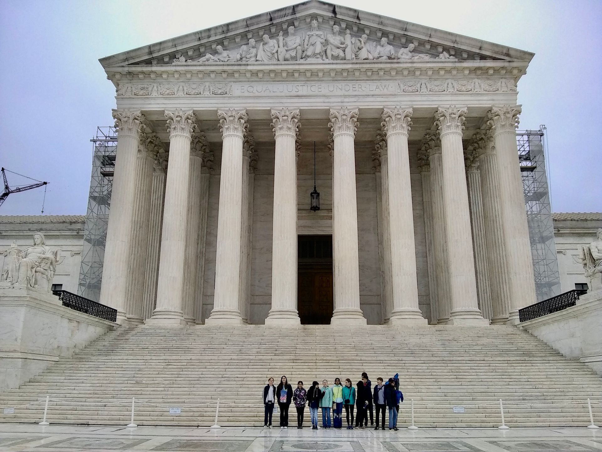 Montessori middle school students during a school trip