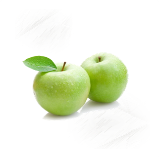 2x fresh vibrant green apples white custom background groceries-plus
