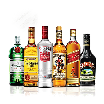 alcohol selection branded bottles x6