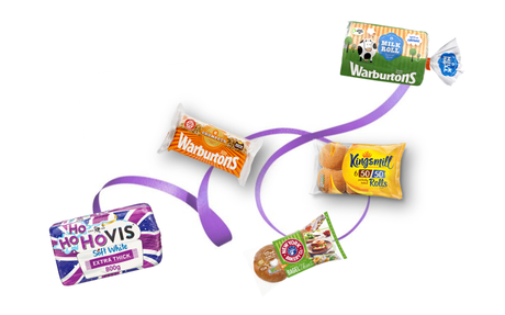 branded bakery items x5 purple ribbon