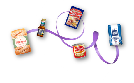 branded baking items x5 purple ribbon